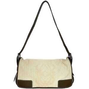 Loewe Shoulder Bag Cream White Brown Anagram Shoulder Handbag Flap